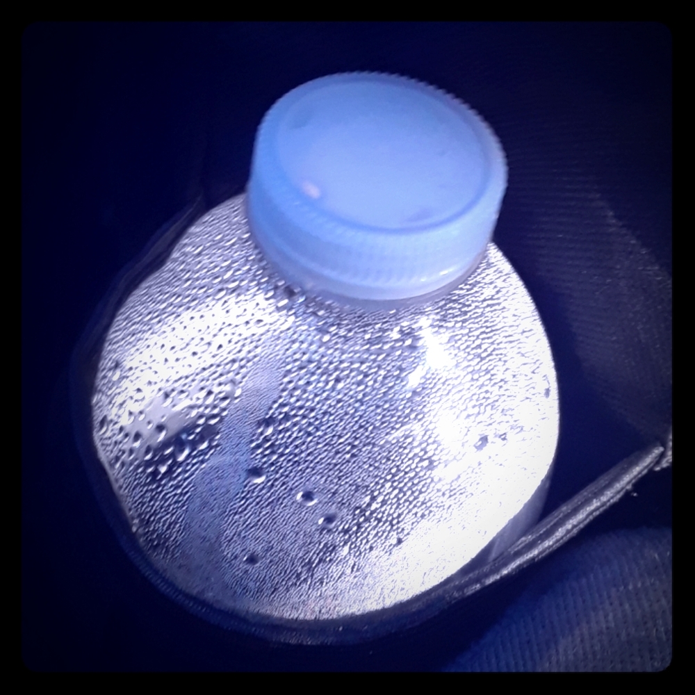 Used baldly full water bottle